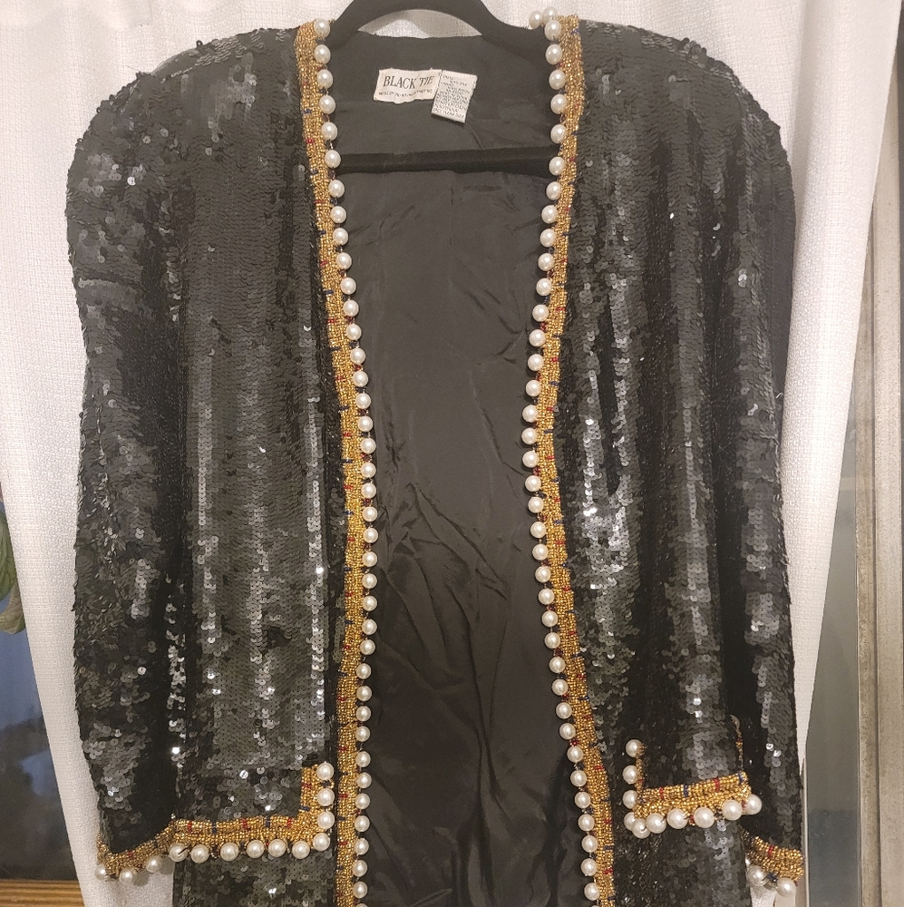 Black Tie Black Sequin Blazer